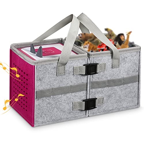 KENOBEE Carrying Case for Toniebox 2 1 Starter Set Upgraded Detachable Portable Felt Storage Travel Bag with Handle Compatible with Toniebox Audio Player Starter Set Figurines Accessories Purple - Image 1