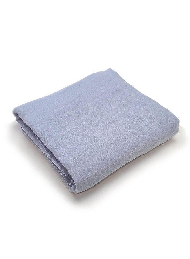 moonybaby 100% Organic Swaddle Helps to Reduce The Moro Reflex, Certified by Oeko-TEX Standard 100, 47 x 47 inches, 1 Pack, Color: Blue - Image 1
