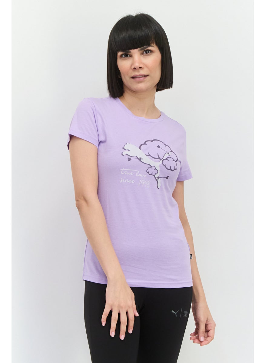 PUMA Women Sportswear Fit Short Sleeve Training Top, Lilac  - Image 1