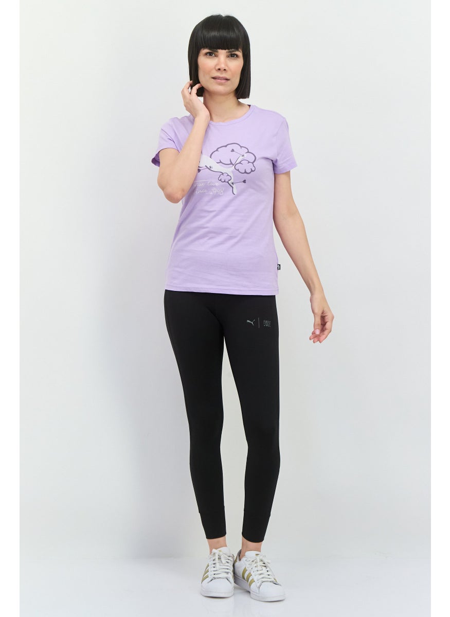 PUMA Women Sportswear Fit Short Sleeve Training Top, Lilac  - Image 4