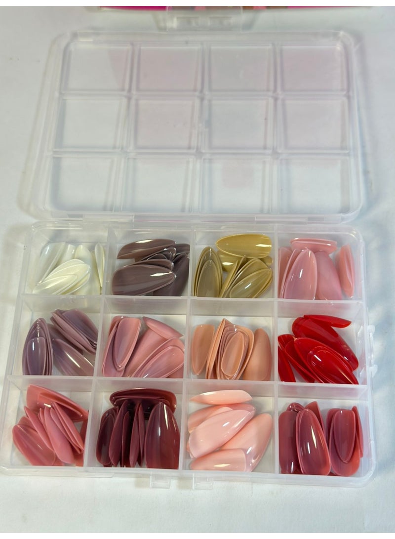 Easy-to-Apply Artificial Nails – 144 Pieces – Instant Glam Look That Lasts – Reusable Press-On Nails for Home or Salon Use 12colors - Image 3