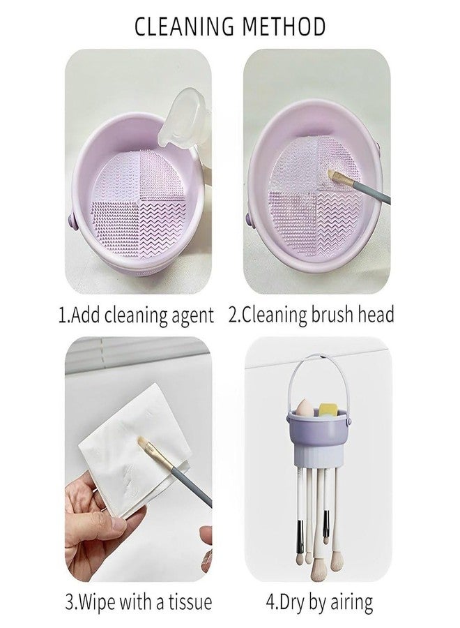 ZURITY Makeup Brush Cleaner Bowl with Brush Drying Holder, Makeup Brush Scrubber for Makeup Sponge, Powder Puff, Code Beauty Brush Cleaner (Pack Of 1) - Image 4