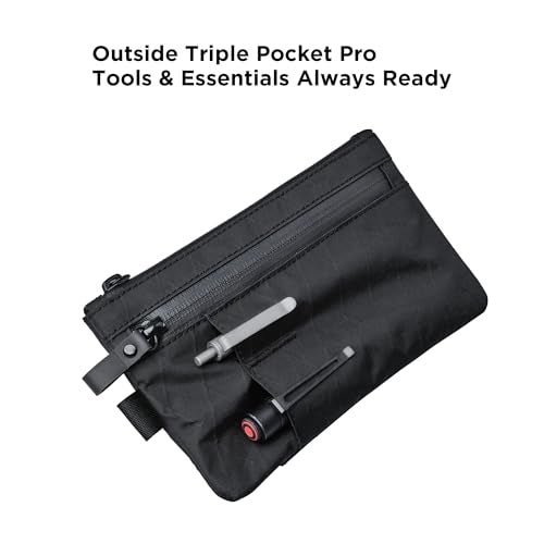 ALPAKA Zip Clutch Black X-Pac VX21 - Functions as Zipper Wallet and EDC Carrier - Weatherproof and RFID Blocking Material - 3 External Slots for EDC Gear - 3 Inside Pockets - Image 4