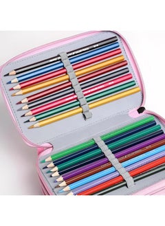 Happy Kids Happy Kids 32 Slots 2 Layers Artist Pencil Pouch Nature Art Canvas Pencil Box (Blue)  - Image 4