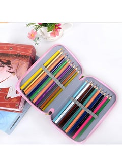 Happy Kids Happy Kids 32 Slots 2 Layers Artist Pencil Pouch Nature Art Canvas Pencil Box (Blue)  - Image 2