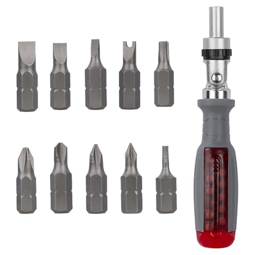 G.FIDEL 10-in-1 Ratchet Screwdriver Set, Chrome Vanadium Steel, 180° Adjustable Angle, Magnetic Storage - Image 1