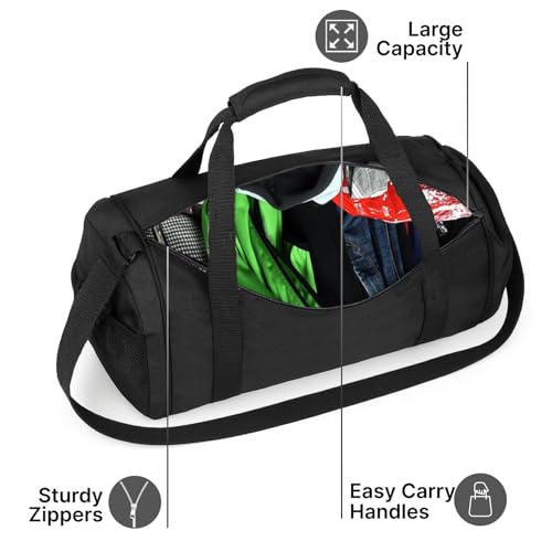 Travalate® 30L Gym Bag with Separate Shoe Compartment, Lightweight Polyester Sports Duffle Gym Bag, Yoga, Travel Bag Ideal for Men and Women - Black - Image 5