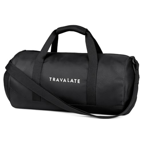 Travalate® 30L Gym Bag with Separate Shoe Compartment, Lightweight Polyester Sports Duffle Gym Bag, Yoga, Travel Bag Ideal for Men and Women - Black - Image 1