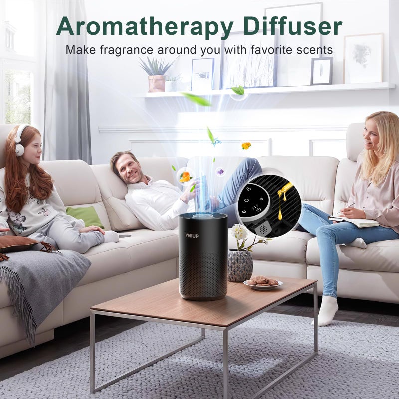VNIUP Air Purifiers for Bedroom Home up to 1250 ftÂ², Vniup H14 True HEPA Room Air Purifiers for Bedroom, with Fragrance Function Sleep Mode& Light Mode Air Cleaner for Pet Dander Odor Dust Smoke - Image 2