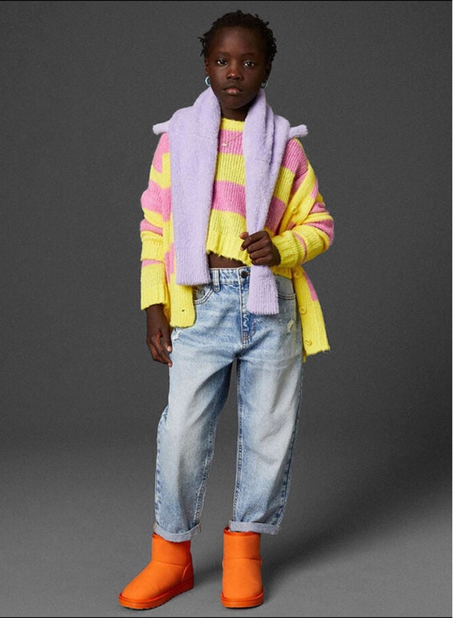 بينيتون سترة بنات بخطوط بلونين - Image 3