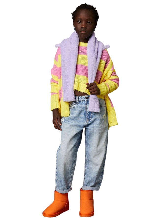 بينيتون سترة بنات بخطوط بلونين - Image 1