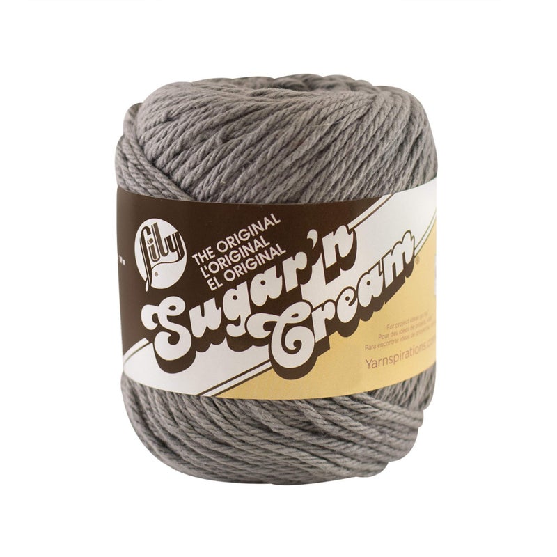 Lily Sugar N Cream The Original Solid Yarn 25oz Medium 4 Gauge 100 Cotton Overcast Machine Wash Dry