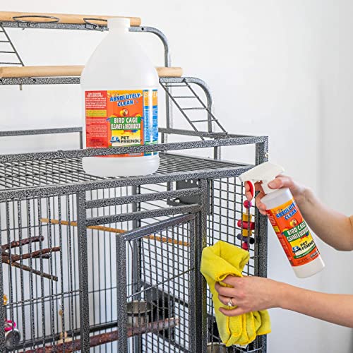 Absolutely Clean Amazing Bird Cage Cleaner and Deodorizer - Just Spray/Wipe - Safely & Easily Removes Bird Messes Quickly and Easily - Made in The US - Fragrance Free - 128oz Gallon - Image 4