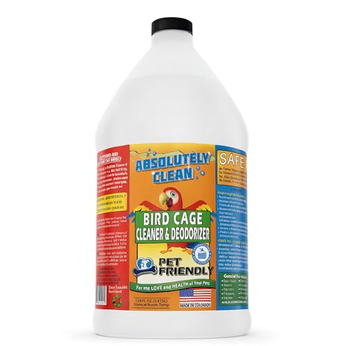 Absolutely Clean Amazing Bird Cage Cleaner and Deodorizer - Just Spray/Wipe - Safely & Easily Removes Bird Messes Quickly and Easily - Made in The US - Fragrance Free - 128oz Gallon - Image 1