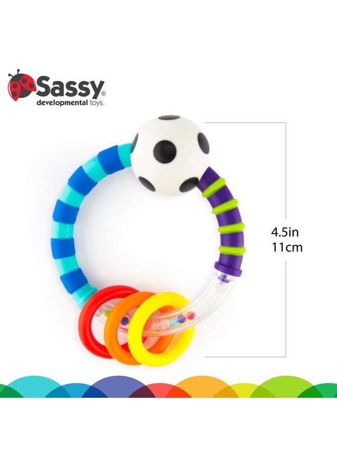 Sassy Ring Rattle | Developmental Baby Toy for Early Learning | High Contrast | For Ages Newborn and Up - Image 4