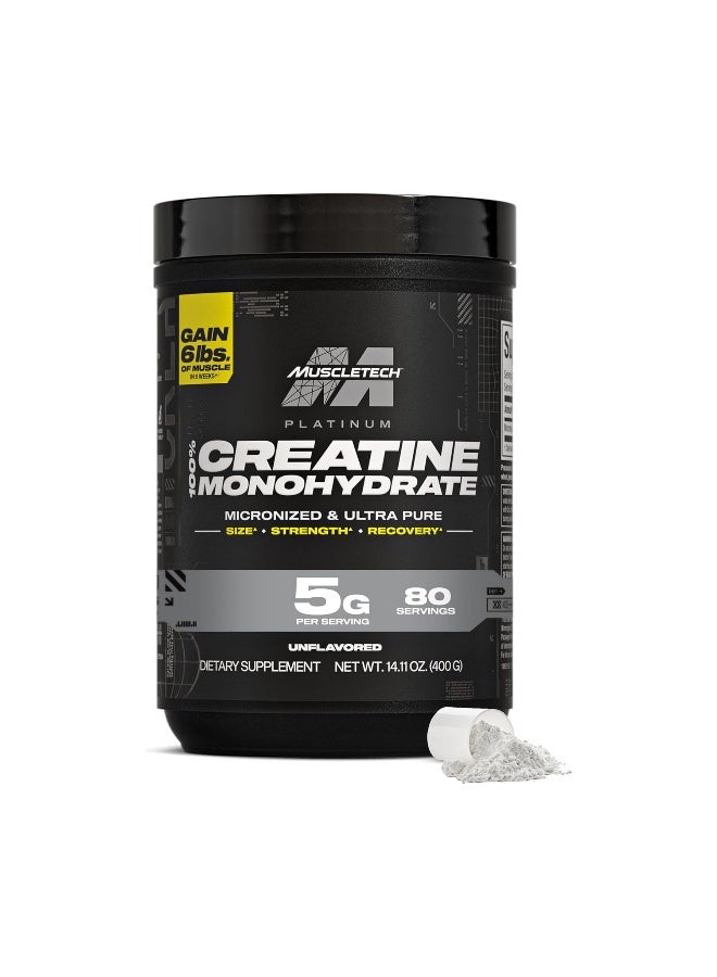 MuscleTech Essential Series Platinum 100% Creatine Unflavored 400g - Image 1