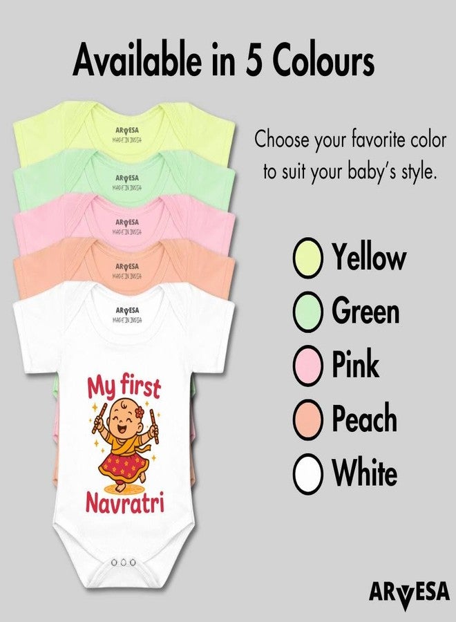 أرفيسا بدلة نوم ورومبير من ARVESA، موديل My First Navratri R-2075، مناسبة للأطفال حديثي الولادة من عمر 0-3 أشهر، بتصميم أنيق للجنسين، مناسبة للأولاد والبنات. - Image 4