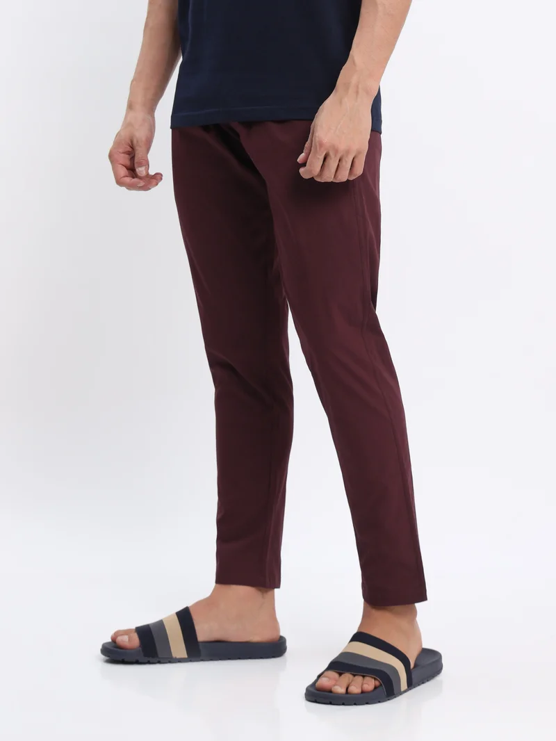 Beyoung Maroon Regular-fit Pyjamas