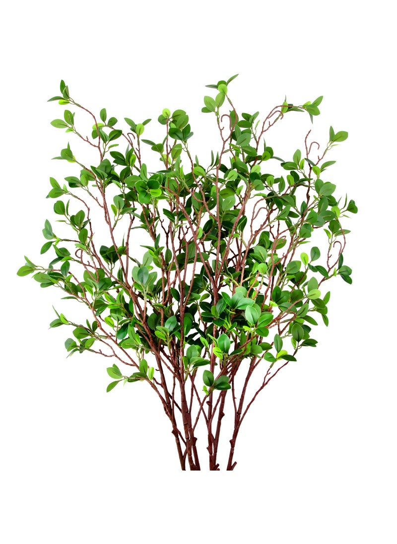 AUSTOR AUSTOR 6 Pack 45 Artificial Ficus Stems  Faux Green Ficus Branches  Twigs for Vase Filler Home Wedding  Office Decor 