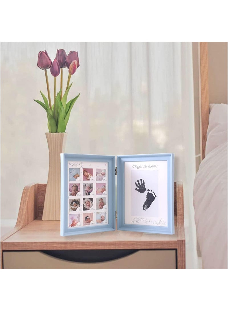 Baby Picture Frame First Year, Baby Handprint and Footprint Kit with Ink Pad, 12 Month Milestones Baby Gift, Anniversary Growth Record Keepsake for Mom/Newborn (White Foldable) - Image 5