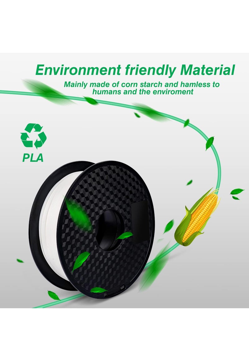 PLA 3D Printer Filament, Dimensional Accuracy +/- 0.03 mm, 1 kg Spool 2.2lbs, 1.75 mm White - Image 3