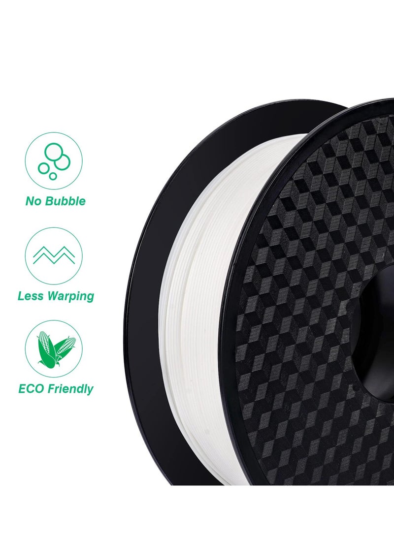 PLA 3D Printer Filament, Dimensional Accuracy +/- 0.03 mm, 1 kg Spool 2.2lbs, 1.75 mm White - Image 2