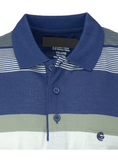 Oppland Men's Cotton Ring Fabric T-Shirt Polo Collar Pocket Short Sleeve Stylish Stripe Patterned Full Pattern  - Image 4