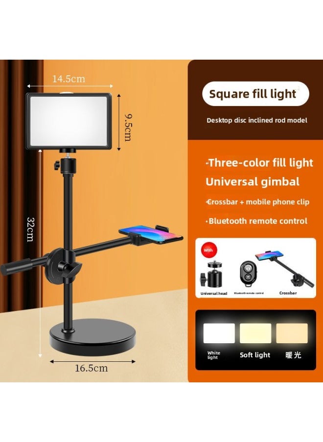 General - Light Supplement Studio Live Broadcast Dedicated Small Desktop Lighting Room Photo Layout Soft Light Professional Led Square Lamp-Specifications:+slanted Rod For Shooting With Mobile Phone (stretch - Image 1
