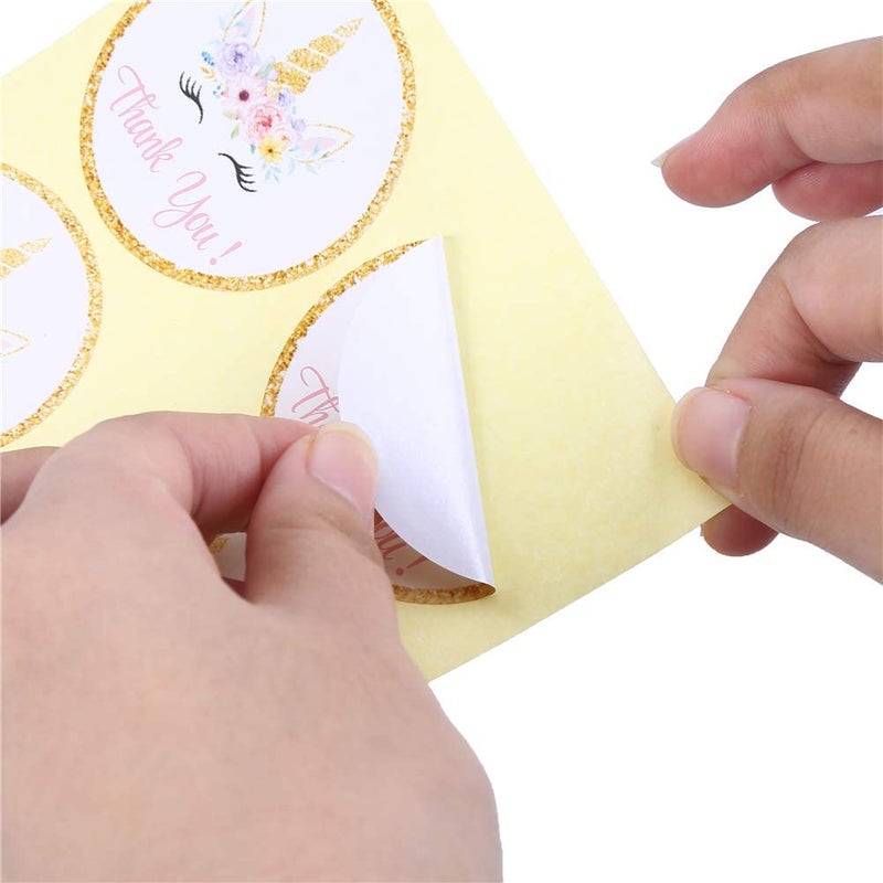 CCINEE Magical Unicorn Glitter Stickers Thank You Rainbow Christmas New Year Party Gift Label Stickers for Kids 40 Pack - Image 4