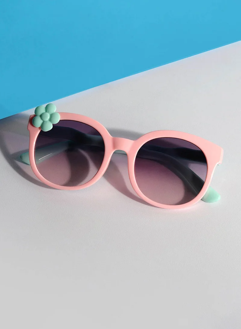 Woggles EyeBloom Light Pink Round Kids Sunglasses
