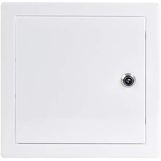 WHITE 20X20 CM / 8X8 INCH ACCESS PANEL - METAL ACCESS DOOR - INSPECTION FLAP WITH KEY LOCK - Image 3
