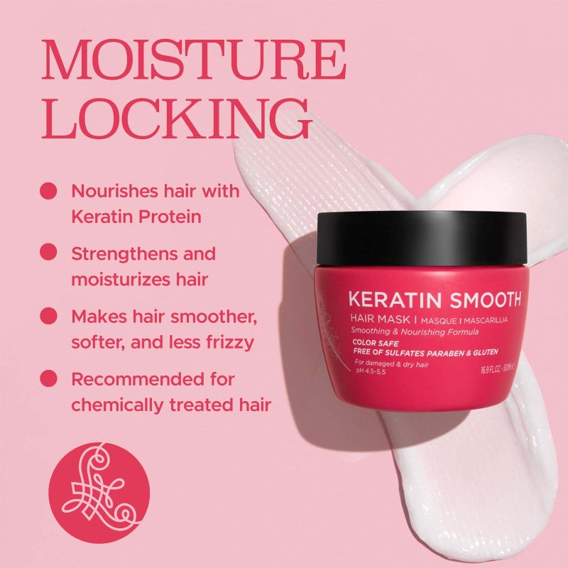L LUSETA Luseta Keratin Smooth Hair Mask Hydrating & Nourishing for Dry Damaged Hair 16.9 oz - Image 5