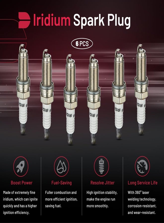 BDFHYK شمعات إشعال إيريديوم BDFHYK ILZKR7B11 متوافقة مع سيارات أكورا RDX، MDX، TSX، TL، هوندا أكورد، كروس تور، بايلوت، أوديسي، ريدجلاين، جيب شيروكي، كرايسلر باسيفيكا، دودج بمحركات V6 سعة 3.0 لتر، 3.5 لتر، و3.6 لتر (رقم الموديل 7751) - طقم من 6 شمعات - Image 5