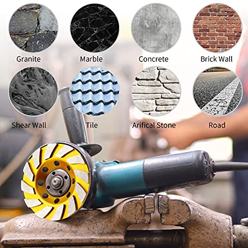 HRLORKC 5 Pieces Diamond Cup Grinder 4 Inch Concrete Turbo Diamond Grinding Cup Wheel 12 Segs Heavy Duty Angle Grinder Wheels for Angle Grinder - Image 4