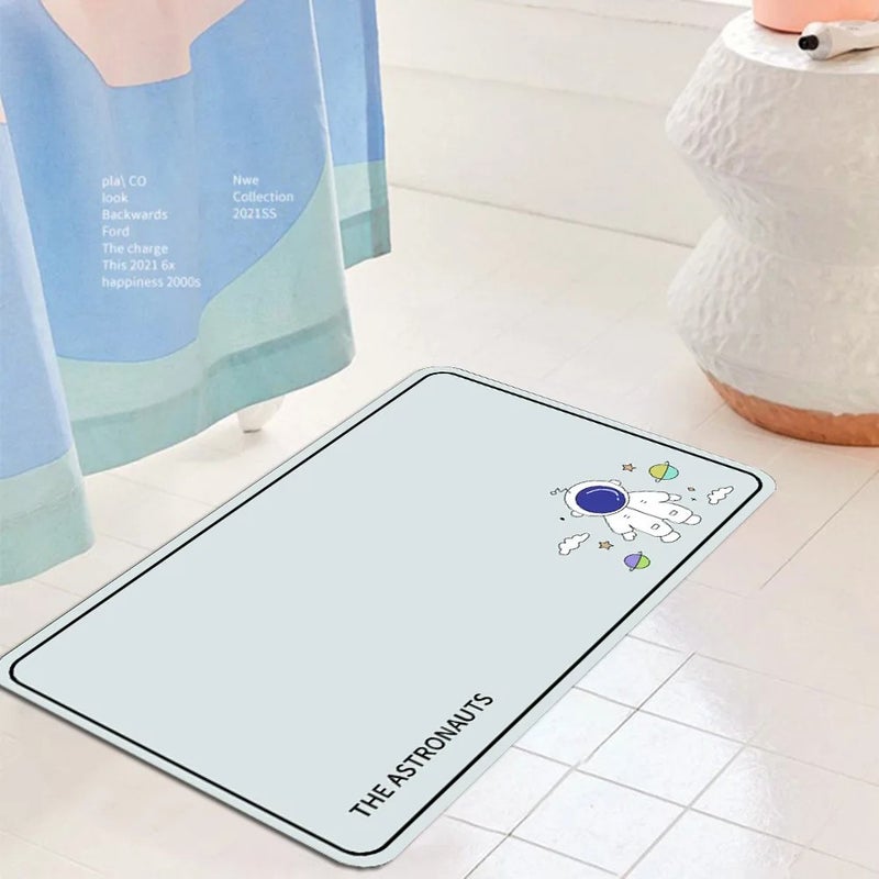 Y&D Antislip Quick Dry Diatomite Bath Mat, Cartoon Foldable Absorbent Floor Mat for Bathroom, Kids & Adults - Image 1
