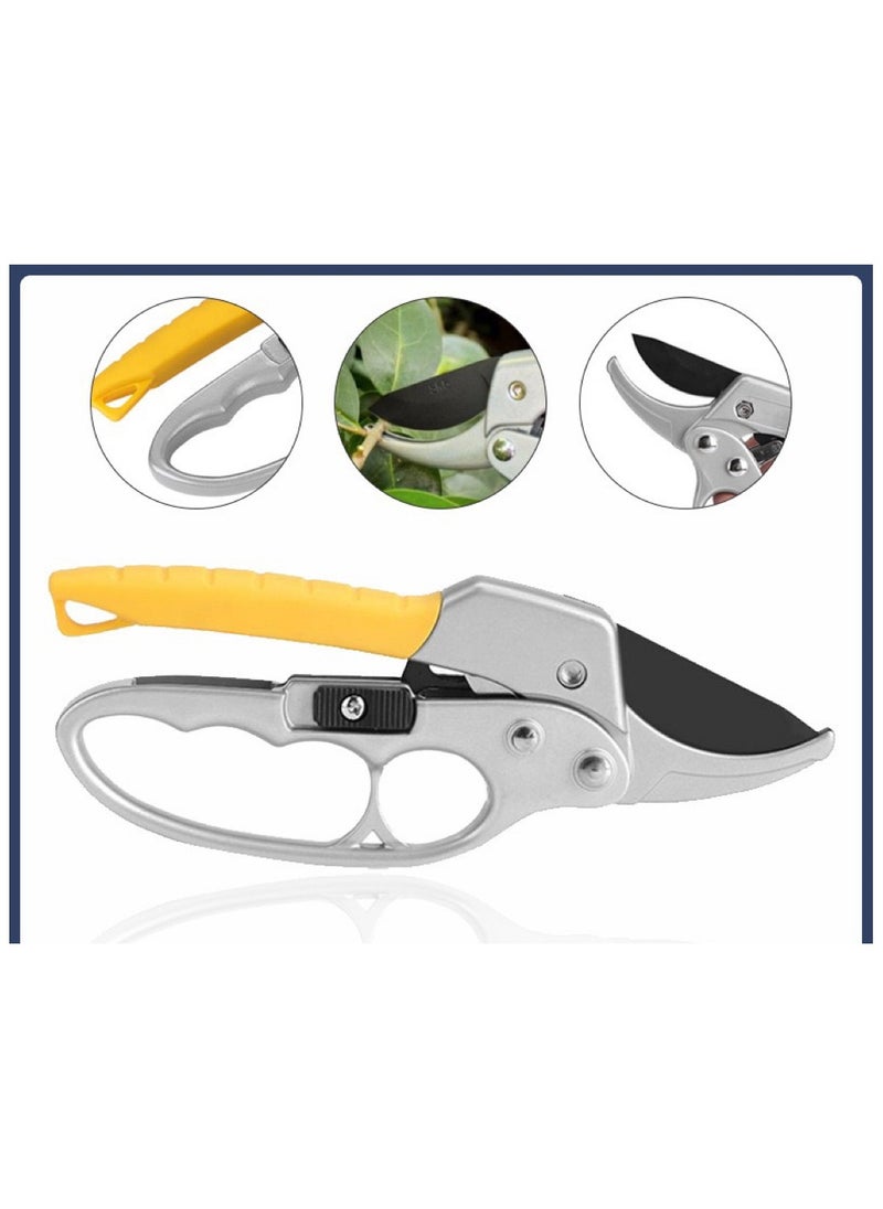 Goolsky - Heavy Duty Pruning Shears Green - with Ratcheting Action Great Garden Hand Tool Clippers Gardening pruners arthritis tools Ratcheting Anvil Hand Pruner Pruning Shears - Image 1
