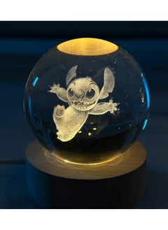 Generic 3D crystal lamp in the shape of a stitch with a colorful LED base, LED lights as a gift for Valentine’s Day, color changing lamps with remote control, a unique gift for children, girlfriends, mother and friends  - Image 1