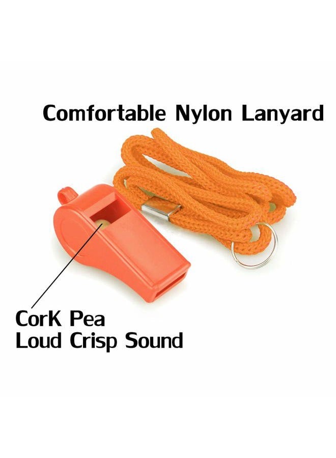 Hipat Emergency Whistle with Lanyard, Loud Crisp Sound Outdoor Whistle, 2PCS Orange Whistles Ideal for Camping, Hiking, Traveling, Self-Defense - Image 2