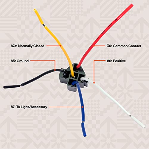 ONLINE LED STORE True Mods 10 Pack - Bosch Style 12V DC 5-PIN SPDT Interlocking Relay Socket Harness Base (with Wires) - Image 3