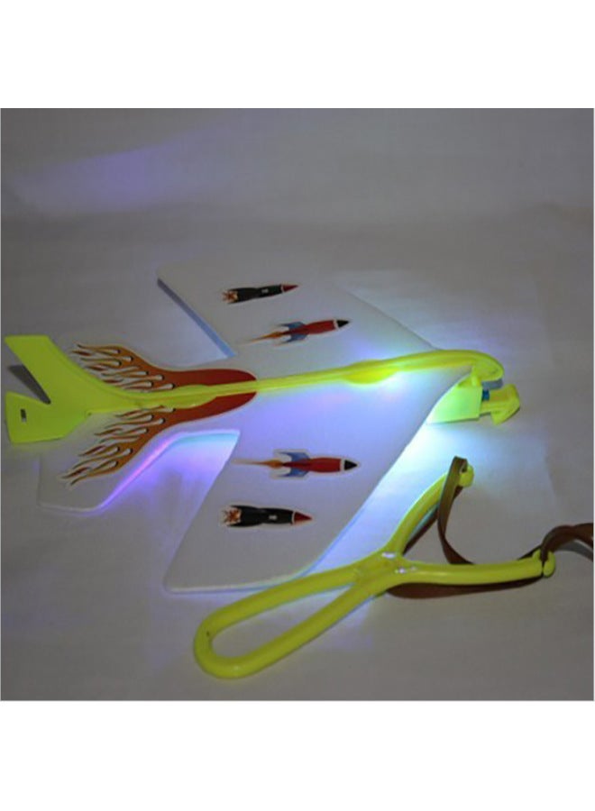 Large Hand Throwing Aircraft Toy Light-emitting Outdoor Sliding Aircraft Children's Swing Throwing Gliding Foam Aircraft Model-Color:Luminous Ejection Aircraft  - Image 1