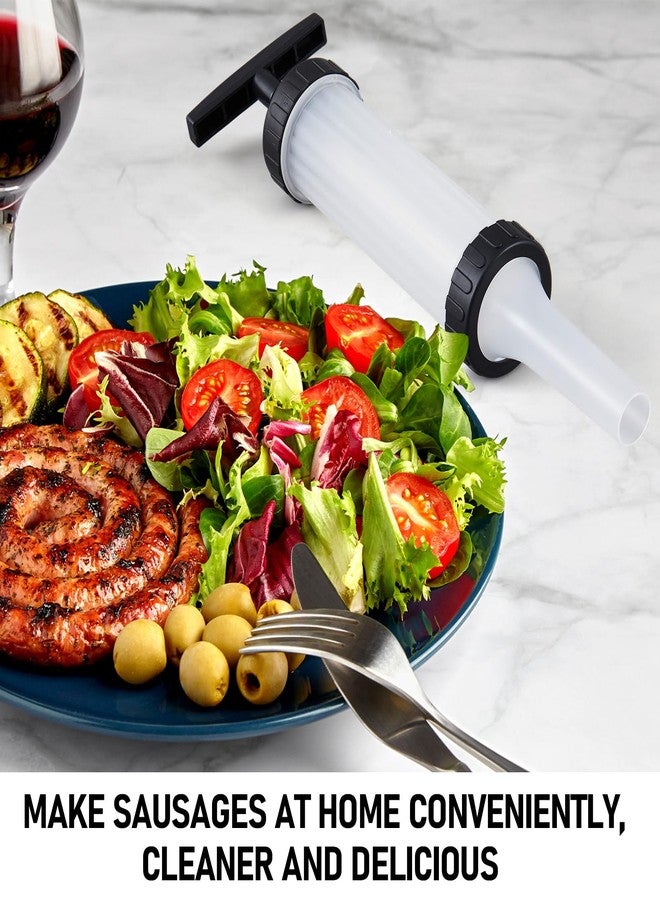 Threlaco 2 Set Sausage Stuffer, Plastic Meat Filler Funnel, Meat Stuffers Filler Sausage Press Filling Tools, Hot Dog Stuffer with 3 Size Filling Tubes for Holiday Christmas Household Use Camping Outdoor BBQ - Image 3