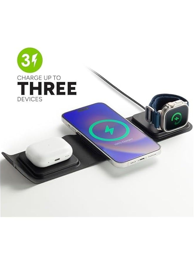 أنكوفو ثلاثة في واحد شاحن السفر مع Magsafe - شحن لاسلكي سريع على اي فون ، أبل ووتش ، والهواء بود ، متوافق مع اي فون 15 / 14 / 13 / 12 - Image 3