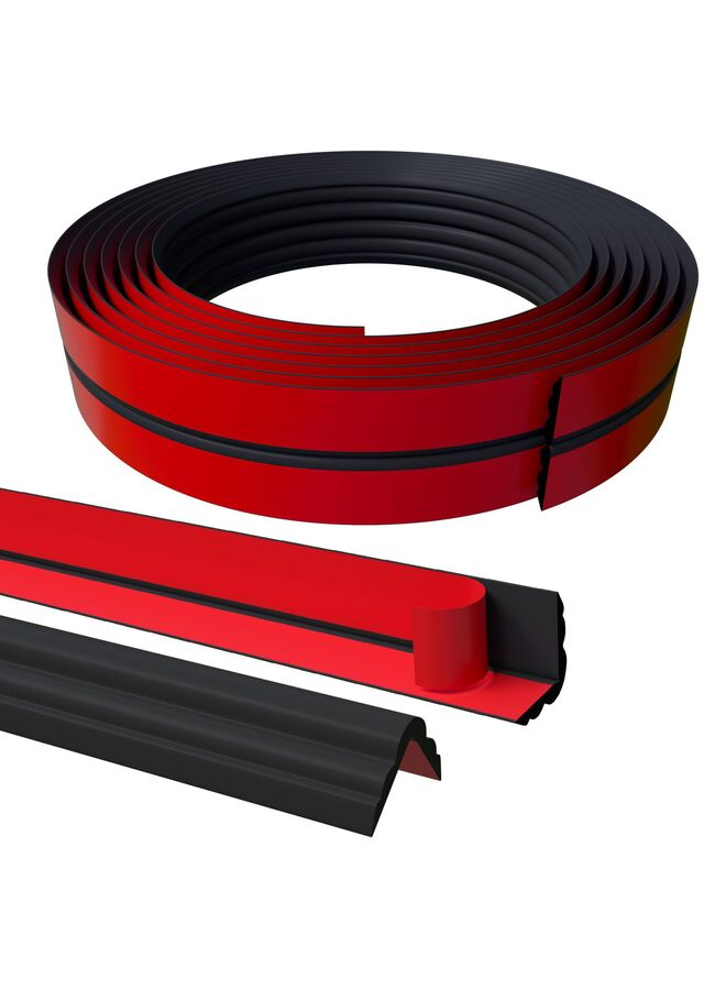 Wall Corner Protector, 20 Ft Inside Outside Self Adhesive Wall Corner Guard Edge Protector Flexible Vinyl Corner Moulding Trim Caulk Strip Countertop, Black - Image 1