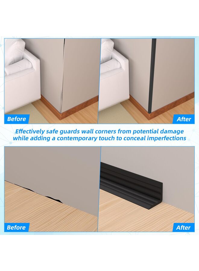 Wall Corner Protector, 20 Ft Inside Outside Self Adhesive Wall Corner Guard Edge Protector Flexible Vinyl Corner Moulding Trim Caulk Strip Countertop, Black - Image 5