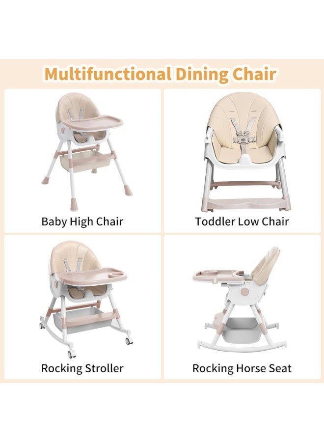 TAPIT Baby Seat Booster Baby High Chair Space Saver Toddler Booster Seat for Dining Table Indoor/Outdoor Use Camping Beach Lawn Compact Baby Seat with Straps & Carrying Bag (White) - Image 3
