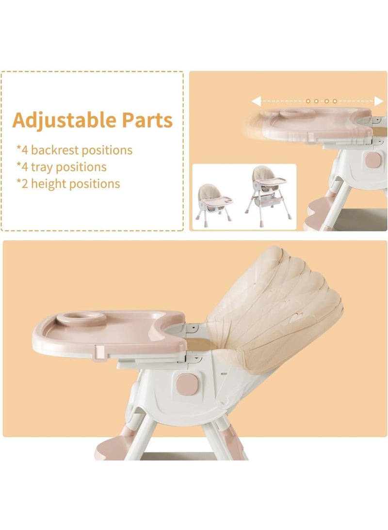 TAPIT Baby Seat Booster Baby High Chair Space Saver Toddler Booster Seat for Dining Table Indoor/Outdoor Use Camping Beach Lawn Compact Baby Seat with Straps & Carrying Bag (White) - Image 2