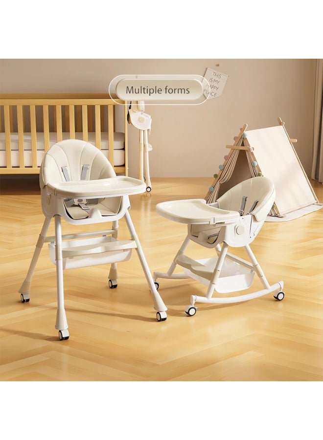 TAPIT Baby Seat Booster Baby High Chair Space Saver Toddler Booster Seat for Dining Table Indoor/Outdoor Use Camping Beach Lawn Compact Baby Seat with Straps & Carrying Bag (White) - Image 5