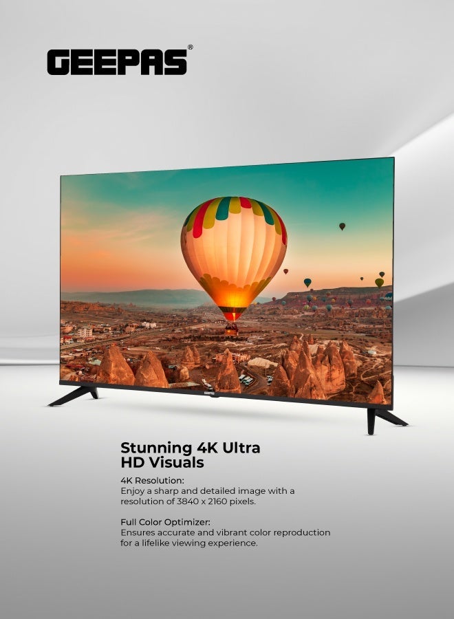GEEPAS 50-Inch Ultra 4K HD Smart Slim LED TV With Remote Control,HDMI and USB Ports, Android 11.0,WI-FI and Eco-Efficiency,GLED5023SXUHD Black - Image 2