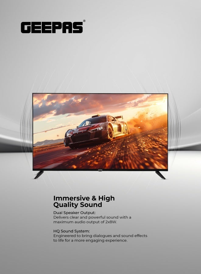 GEEPAS 50-Inch Ultra 4K HD Smart Slim LED TV With Remote Control,HDMI and USB Ports, Android 11.0,WI-FI and Eco-Efficiency,GLED5023SXUHD Black - Image 3