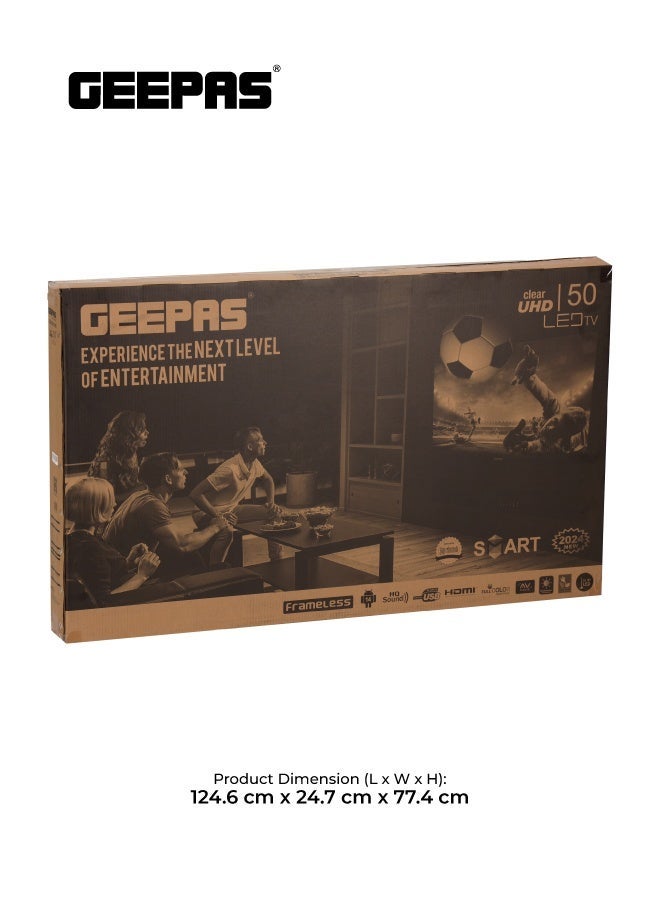 GEEPAS 50-Inch Ultra 4K HD Smart Slim LED TV With Remote Control,HDMI and USB Ports, Android 11.0,WI-FI and Eco-Efficiency,GLED5023SXUHD Black - Image 5